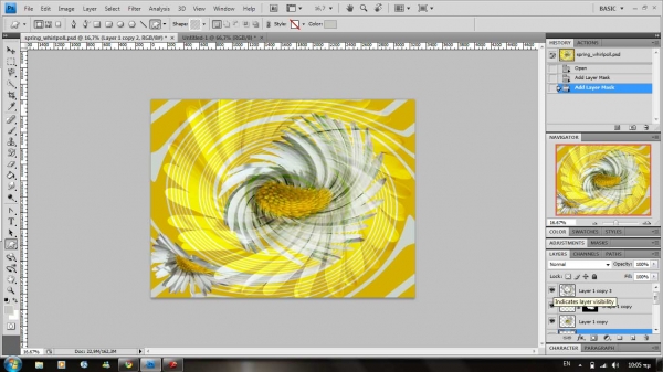 Creation of spring whirlpool: Step 9